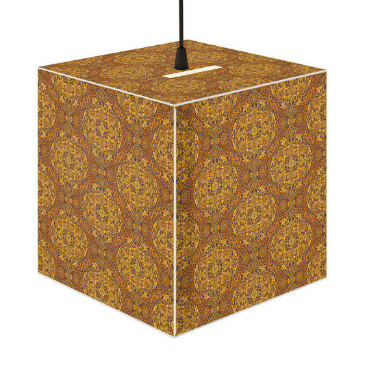 Bohemian Light Cube Lamp – Vintage Pattern, Home Decor, Ambient Lighting, Boho Chic, Bedroom Accent