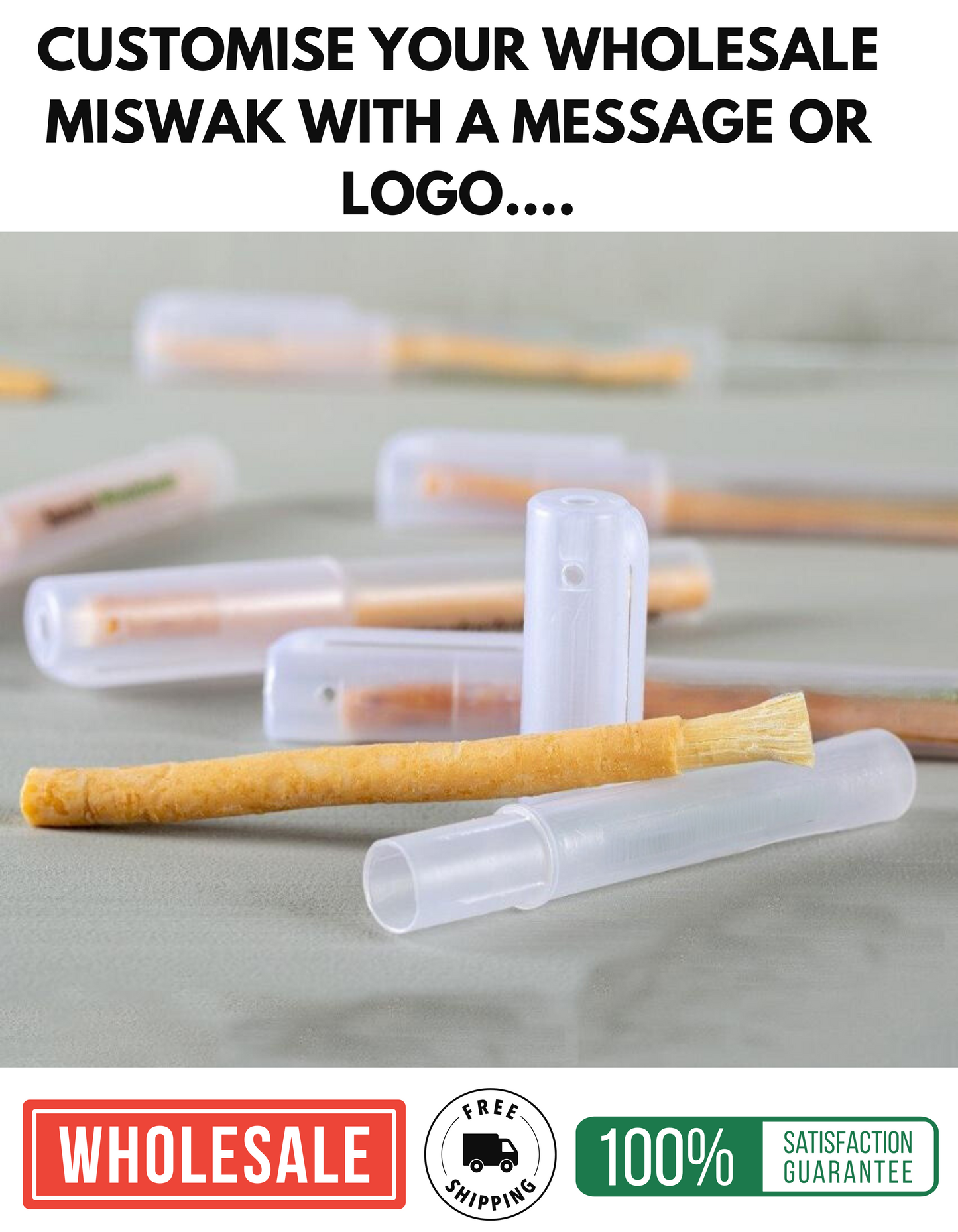 500 Piece Miswak Wholesale Bundle - Reseller / Distributor Offer + FREE SHIPPING + (FREE LOGO DESIGN PLACEMENT)