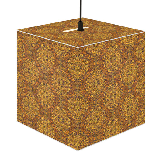 Bohemian Light Cube Lamp – Vintage Pattern, Home Decor, Ambient Lighting, Boho Chic, Bedroom Accent