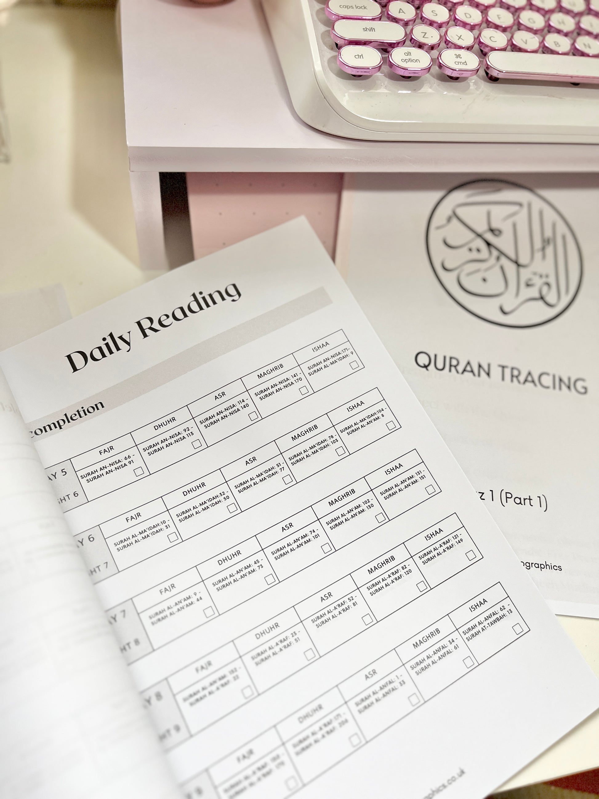 This All-In-One - Qur'an Reflection Bundle - Reflect, Trace & Strive makes for a perfect combination for staying connected to the Qur'an.