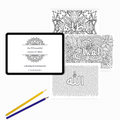 Colouring & Tracing Book which contains 99 pages each with the name of Allah, designed and decorated with beautiful floral and botanical -themed patterns.