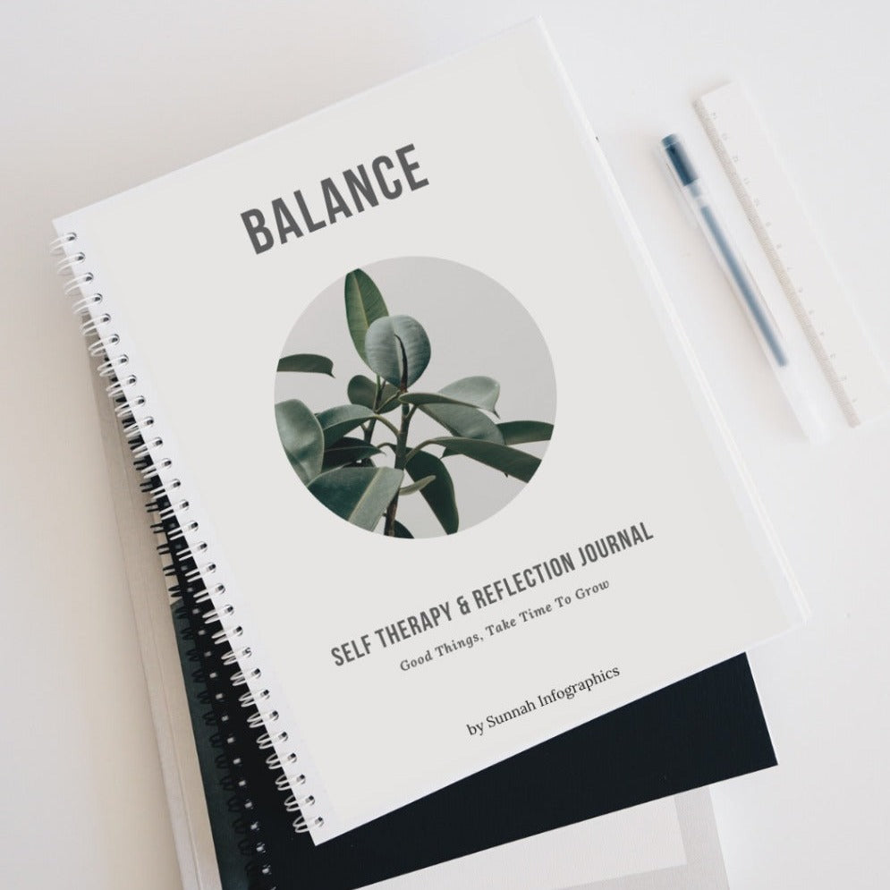 This Balance Journal is designed to help you take care of your body, mind, and spirit so that you can have a well balanced life.