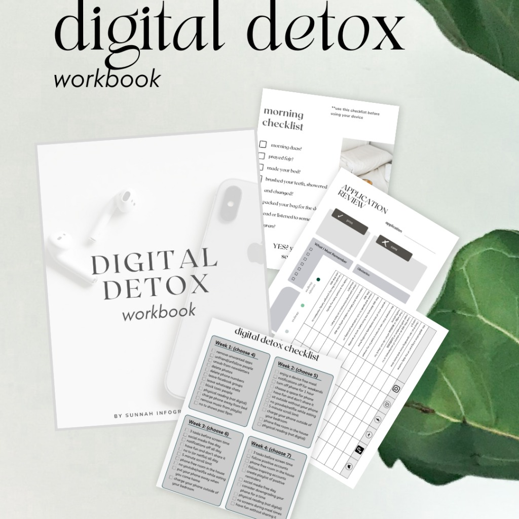 Digital detox workbook is a step by step guidance that will help you manage social media anxiety in this digital age.